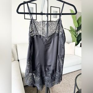 Victoria’s Secret Black Lace Satin-like Night Cami - XS - NWOT